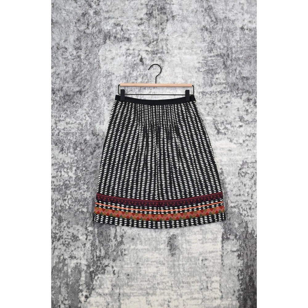 Anthropologie Edme & Esyllte Berriboned Black Patterned Cotton Skirt